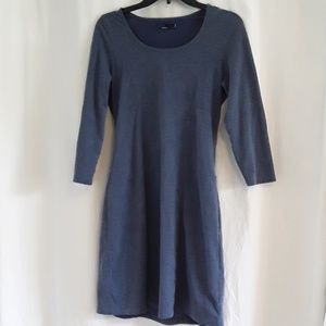 Heather blue long sleeved Prana dress - size Sm